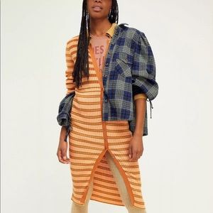 FREE PEOPLE VISTA CARDI STRIPED SWEATER DRESS Z79-3
